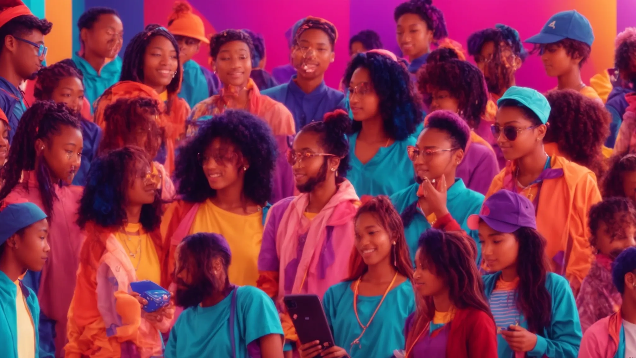 a vibrant illustration of diverse individuals actively participating in a digital community, surrounded by engaging visual elements that symbolize user-generated content and collaboration, set against a bright, inviting background.